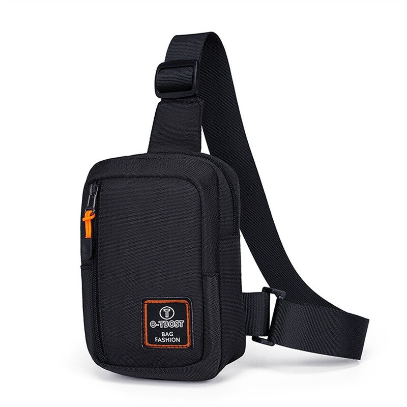 Fashionable men's small shoulder bag, high-quality and durable Oxford cloth handbag, portable crossbody bag, flap mini waist bag