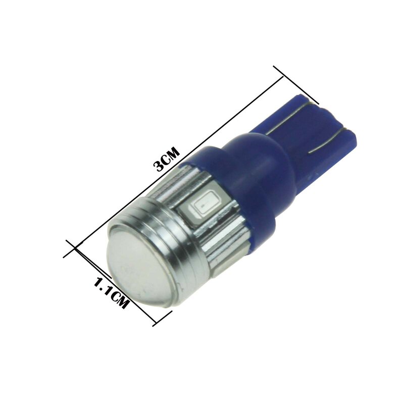 1x Blue RV T10 W5W Malibu Landscape Light Wedge Lamp Lens 6 emettitori 5630 SMD LED 585 655 656 A055