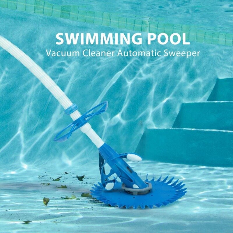 VIVOHOME-Vassoura de piscina atualizada, aspirador automático, sucção acima do solo, mangueiras 14 ", azul e azul