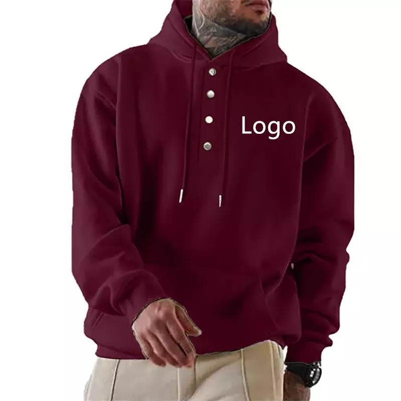 Własne logo męska bluza z kapturem wiosenna jesienny trend męski hip hop druk uliczny spersonalizowana odzież marki wysokiej jakości obszerna bluza z kapturem