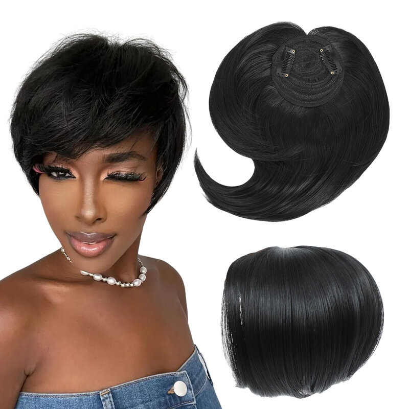 Cheveux Synthétiques Topper Wiglet Hair Enhancer 2 Clips en Extensions De Cheveux Raides Fermeture De Cheveux Pièce Postiches pour Femmes