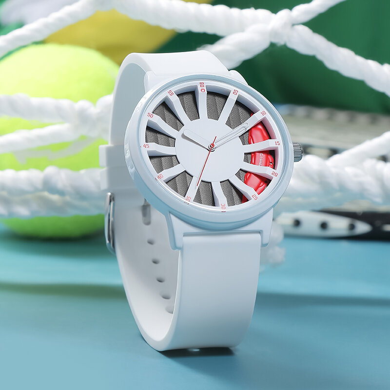 Quartz Wristwatch for Couple Waterproof Simple Style Watch Silicone Strap Unisex Watch Unique Dial Fashion Creative Wrist Clock