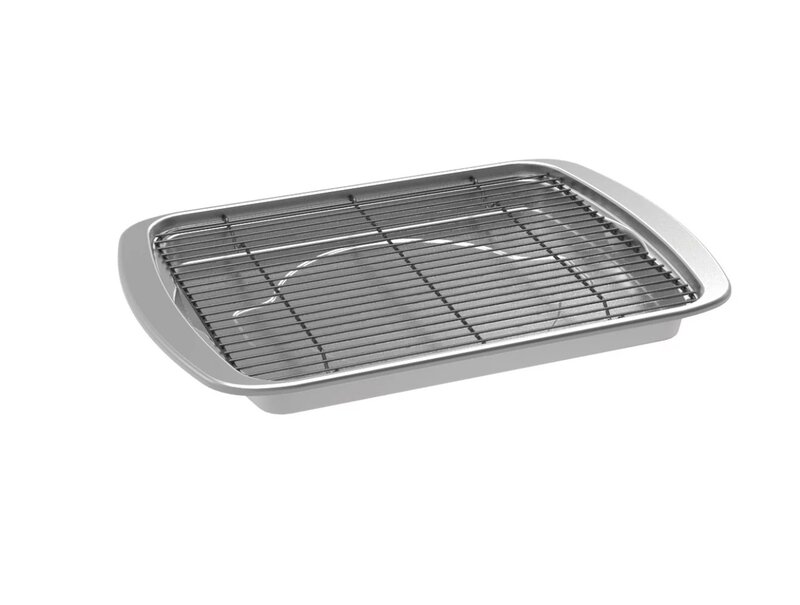 Nordic Ware Aluminum Oven Bacon Pan with Nesting Rack, 12.7" x 17.4" x 1.6"