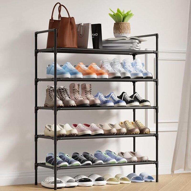 Stojak na buty Sakugi - duży organizer na buty, 3-poziomowy stojak do przechowywania butów, solidny stojak do szafy, garażu i korytarza