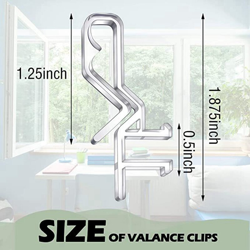 1-7/8 Inch Clear Plastic Valance Clips For The Valance With A Groove In The Back ( 24Pcs )