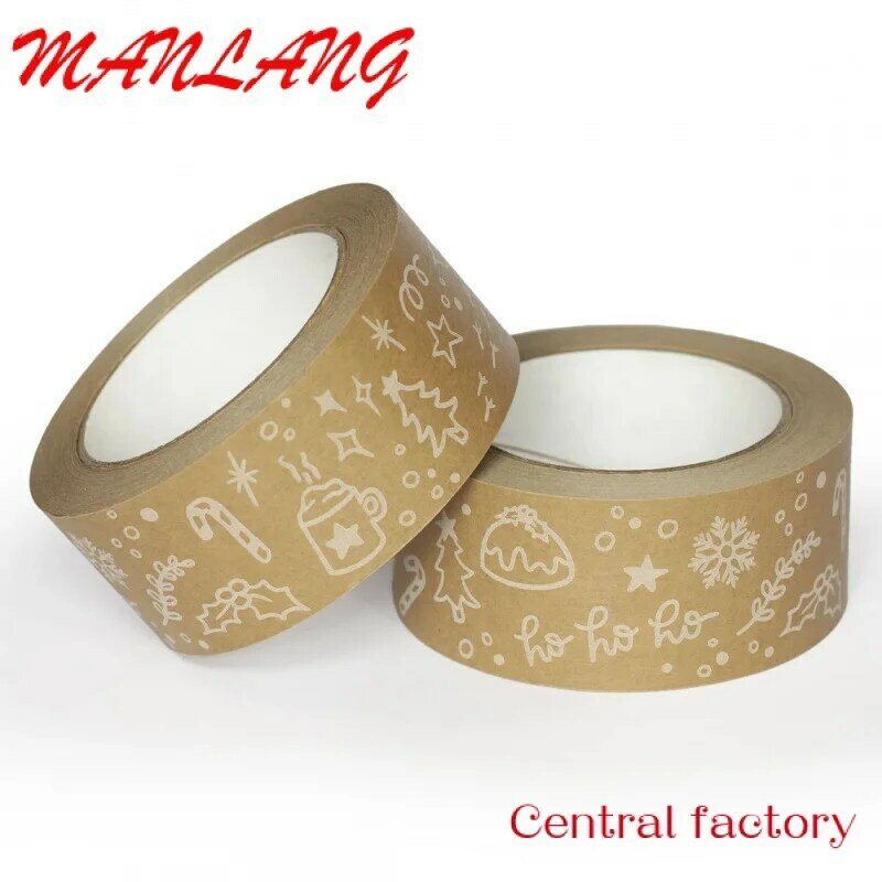 Custom  Custom Logo Printing Shipping Prime Water Activated Packaging Kraft Paper Tape