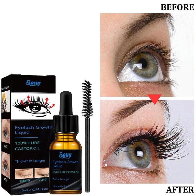 Naturalny olej rycynowy Lash Boost Lash Growth Oil Eyelash Primer Oil rycynowy Eyebrow Lash Boost To Grow Lashes For Women S2P7