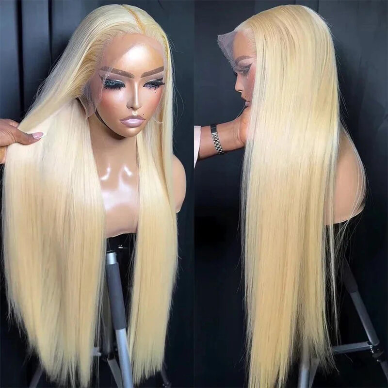 613 Color 13x4 Lace Front Wig Human Hair Wig For Women Honey Blonde Straight 13x4 Lace Frontal 30 Inch Preplucked Human Hair Wig