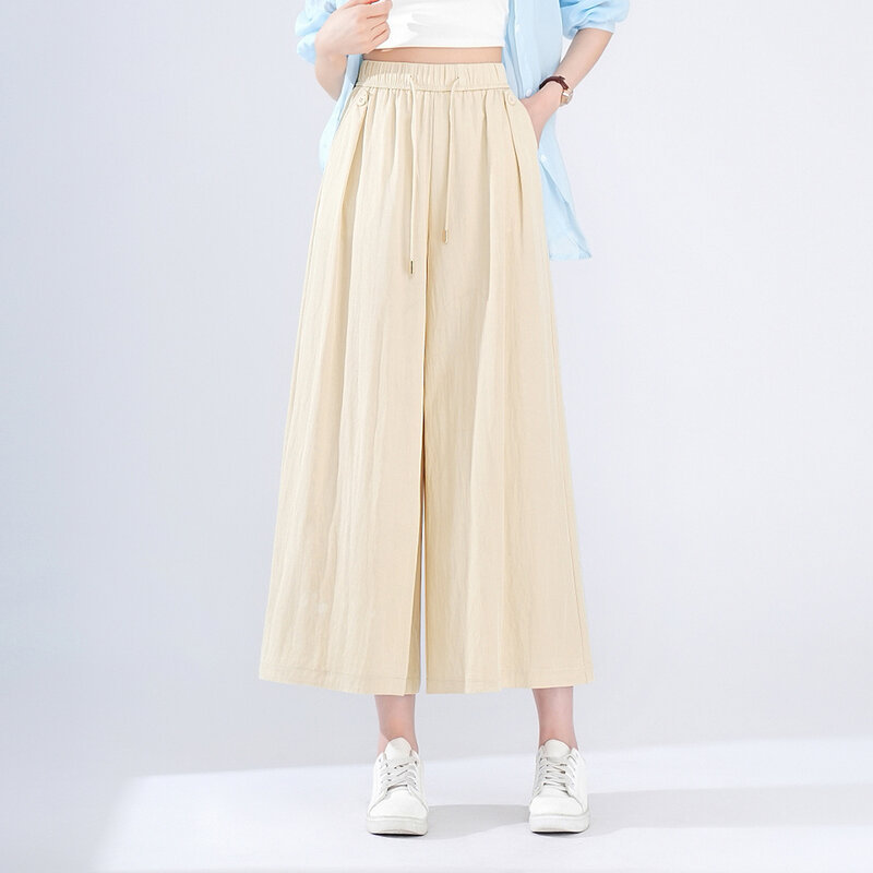 Calças lared para mulheres, roupas de verão, estilo coreano, nove pontos, frete grátis