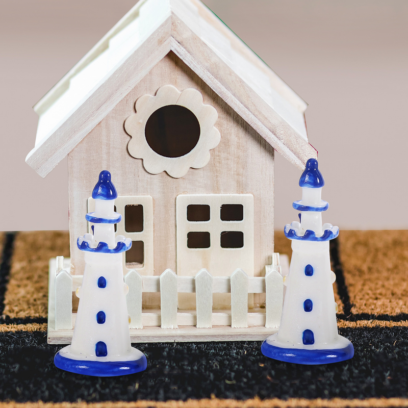 10 Pcs Dollhouse Model Kit Household Mini Lighthouse Decor Scenery Decorations Resin Photography Props