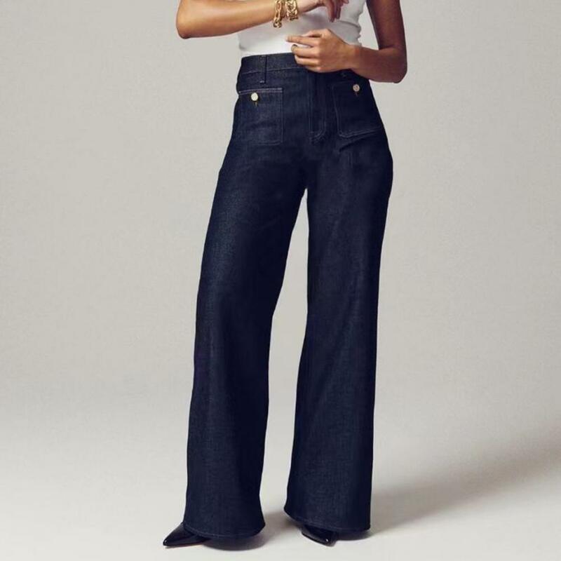 Свободные джинсы, стильные женские рваные джинсовые брюки с высокой талией и широкими штанинами для поездок, покупок, свиданий, женские джинсы
