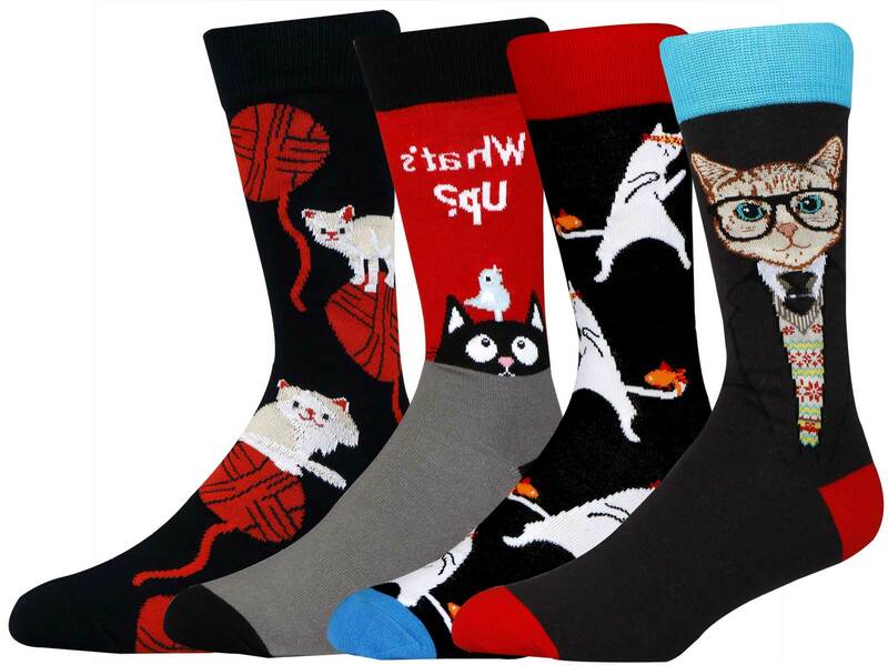 Симпатичные мужские носки с изображением кошек, бриджи из хлопка с изображением животных, подарок для мужчин