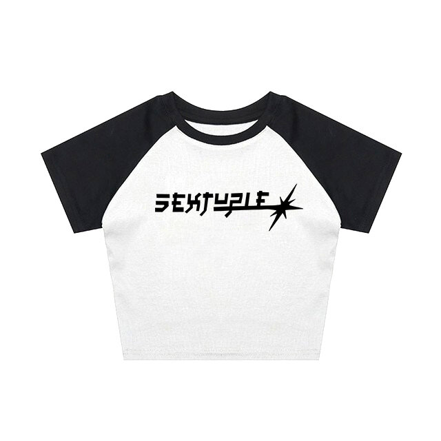 Koreański ładny Grunge seksowna koszulka dla dzieci Slim Y2k estetyczny list drukuj Casual Vintage Streetwear koszulka gotycka Emo dziewczyny krótki Top
