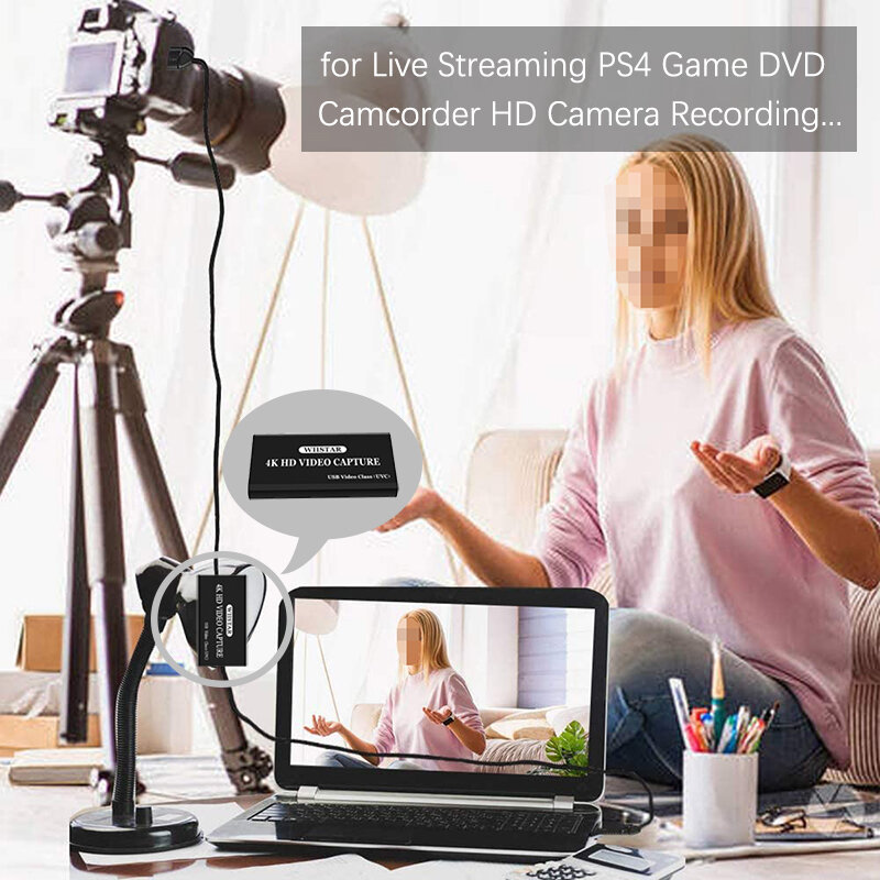 Tarjeta de captura de vídeo HDMI a USB tipo C USB 1080P grabador de vídeo HDMI 4K Loopout para PS4 TV Cámara grabación en vivo