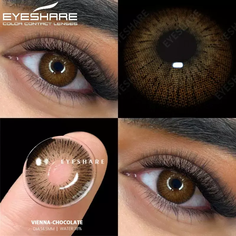 EYESHARE-Lentilles de contact cosmétiques pour les yeux, document de mode, bleu, gris, annuel, 1 paire
