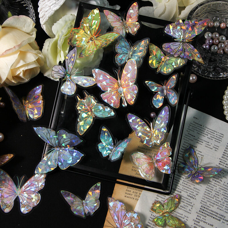 8 bungkus/LOT kupu-kupu bahasa legenda seri Lucu indah kreatif dekorasi DIY hewan peliharaan stiker