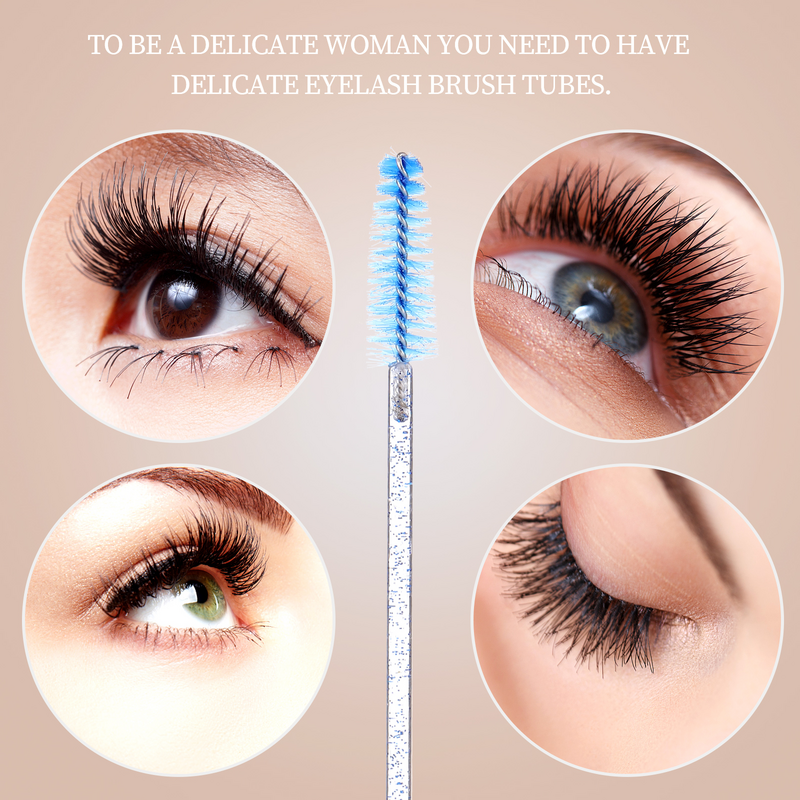 Rosy Mascara Brushes Keychain Diamond Crystal Eyelash Tubes Makeup Brush Eyebrow Applicator Lash Extension Supplies Women