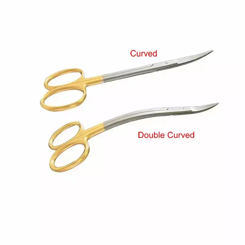 Прочные стоматологические хирургические одиночные/Двойные изогнутые ножницы из нержавеющей стали, медицинские стоматологические инструменты