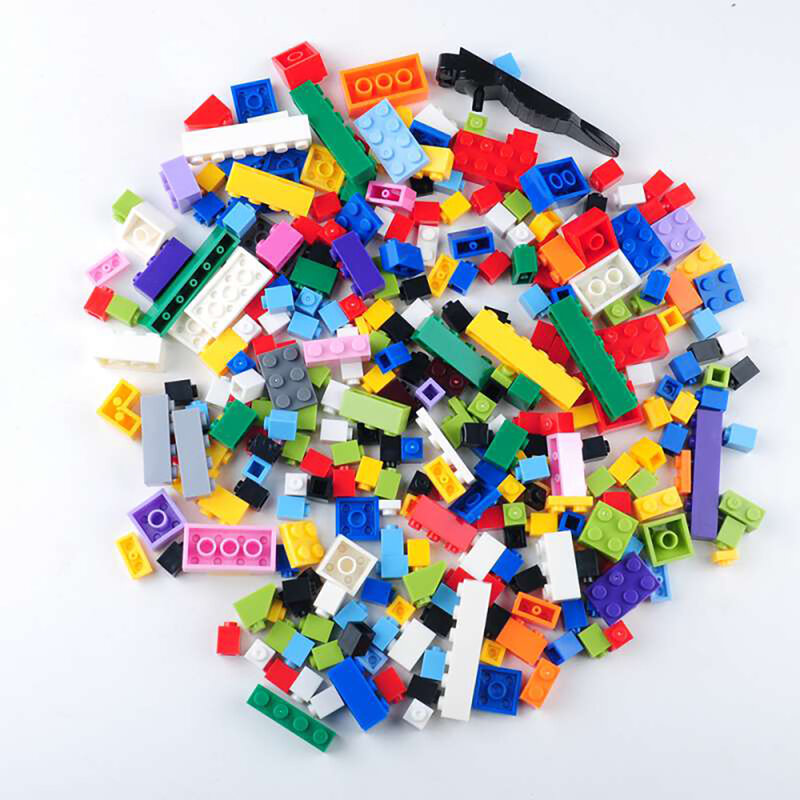 Set blok bangunan plastik kreatif DIY, 100-1000 buah mainan perakitan batu bata klasik Kota hadiah pendidikan kreatif untuk anak-anak