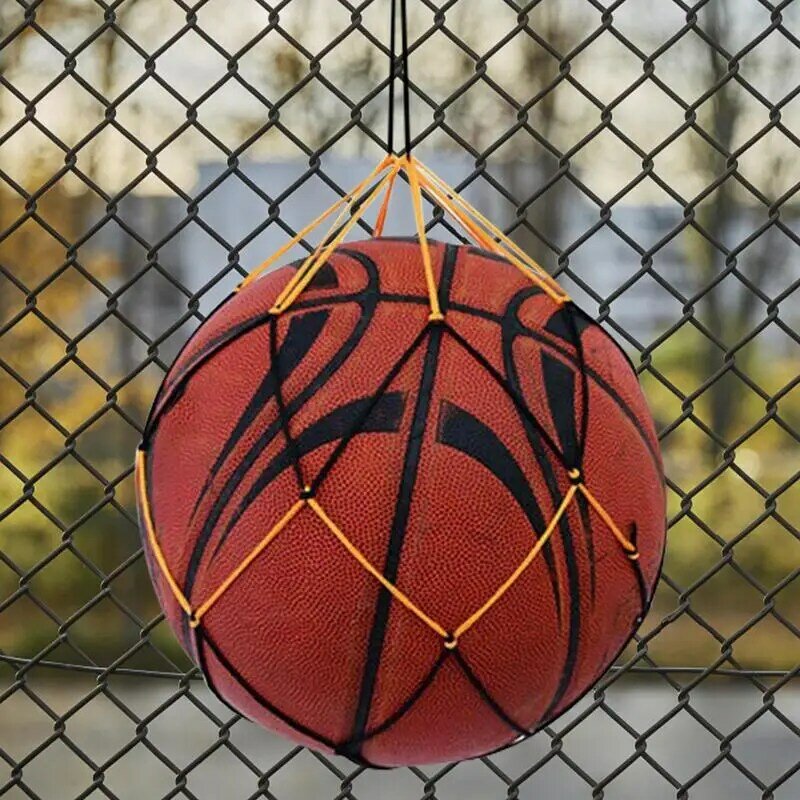 Bolsa de red de transporte portátil, pelotas, voleibol, al aire libre, duradero, hilo de nailon estándar, fútbol, aro de baloncesto, red de malla