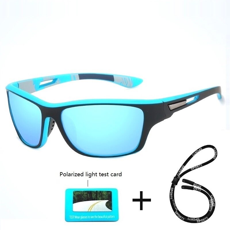 Kacamata hitam terpolarisasi mewah, kacamata olahraga mewah dengan rantai untuk pria wanita, memancing, mendaki gunung, kacamata matahari anti-silau, kacamata desainer merek UV400