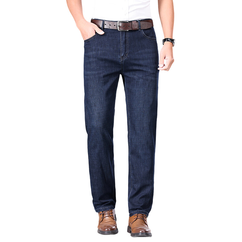 Modna z zamkiem i guzikiem jednolita kolorowa prosta biznesowy do jeansów męska odzież 2024 wiosna lato nowa luźna spodnie typu Casual