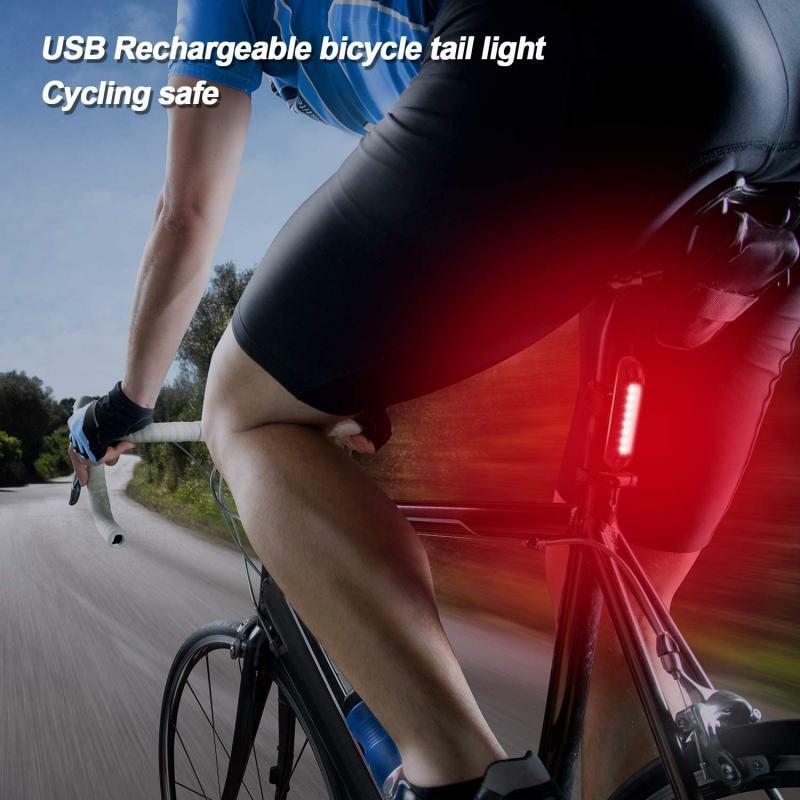 자전거 후미등 방수 USB 충전식 LED 안전 경고등, 자전거 깜박이 액세서리, 야간 라이딩 사이클링 미등