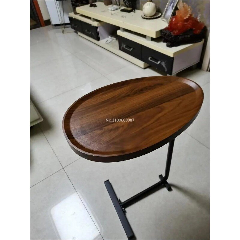 Simple modern wrought iron lazy sofa corner table bedside reading oval  solid wood  coffee table mesas  طاولة قهوة