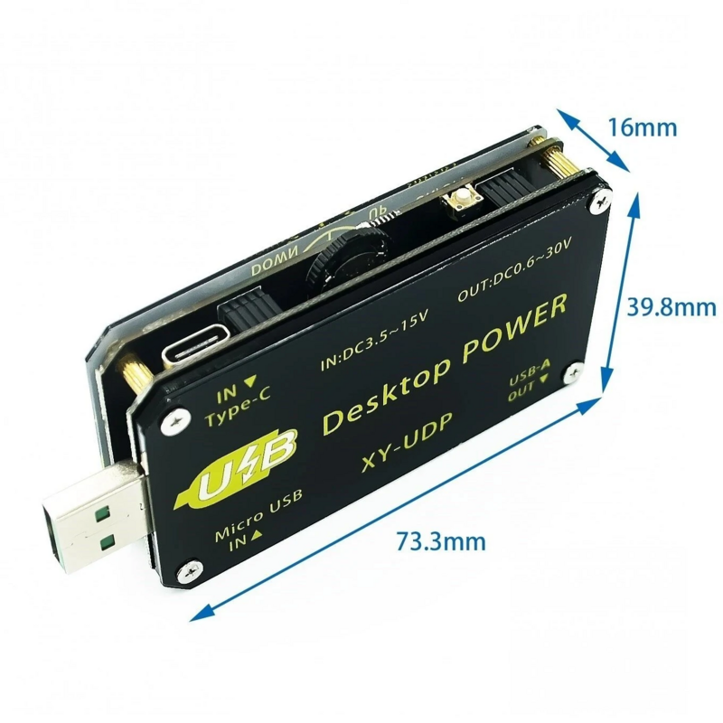 XY-UDP-convertidor Digital USB DC, CC, CV, 0,6-30V, 5V, 9V, 12V, 24V, 2A, 15W, fuente de alimentación regulada ajustable de escritorio