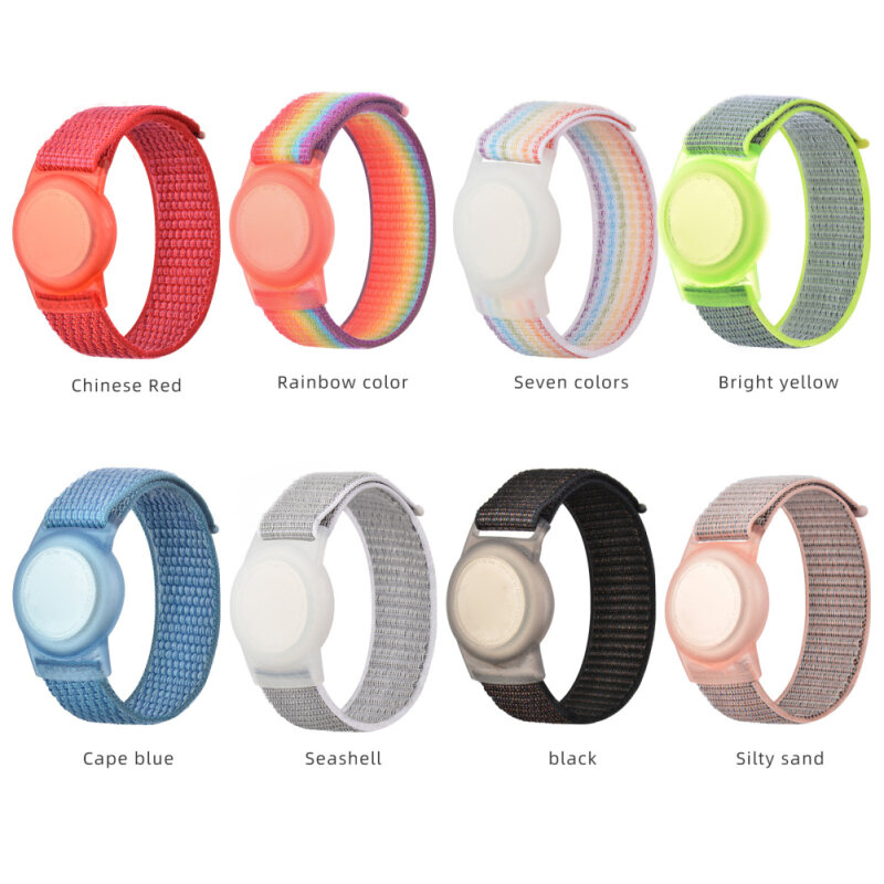 For AirTags Bracelet Anti-lost Nylon Protective Sleeve Design Apple Airtag Tracking Locator Wristband