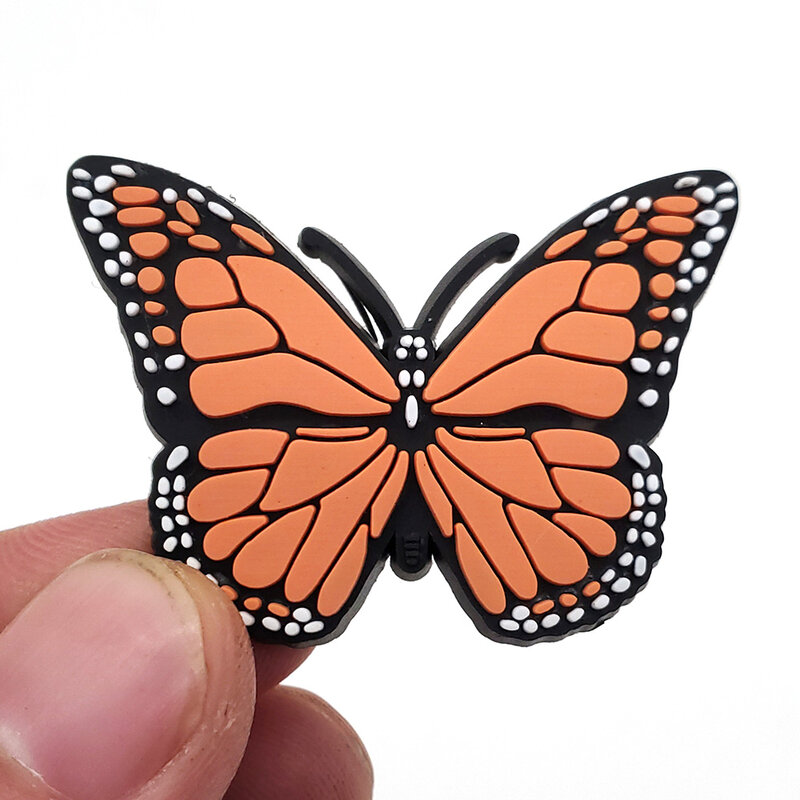 8Pcs/Set Adorable Butterfly Shoe Charms  Styling Shoe Decoration Colorful PVC Shoes Accessories Beautiful