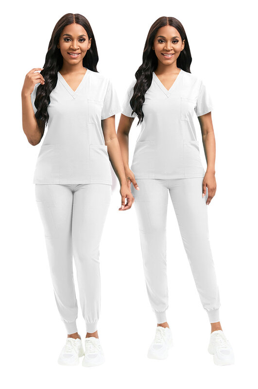 Professional Medical Uniforms Women Scrubs Sets Surgical Tops Pant Hospital Clothes Nurses Accessories Dental Clinic Workwear
