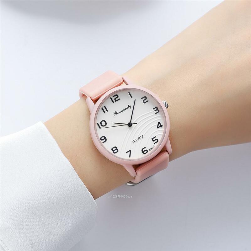 Relógio de quartzo digital simples feminino, relógios de pulso femininos, pulseira de silicone, relógio de lazer, cinza, moda, vendas quentes