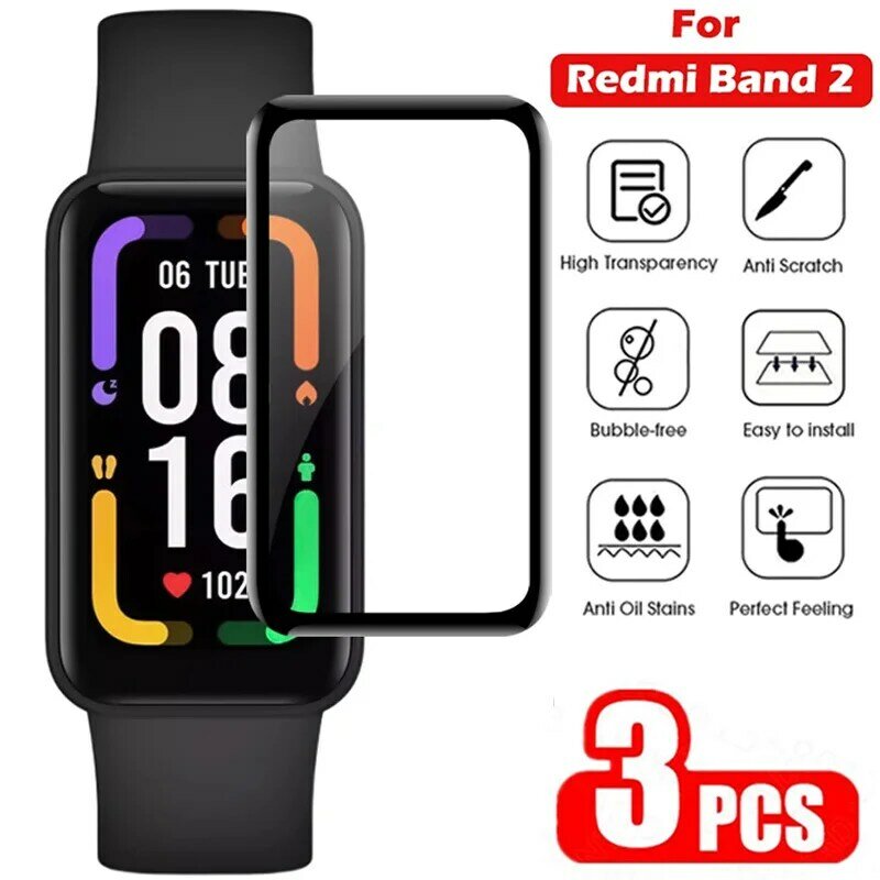 3D HD Screen Protector Clear Full Protective Film for Redmi Band 2 Redm Smart Watch Explosion Proof Protective Film Not Glass