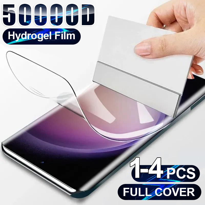 1-4Pcs Hydrogel Film For Samsung Galaxy S24 S23 S22 S21 S20 Ultra S10 S9 Plus A12 A34 A54 A53 A52 A33 A32 A71 Screen Protector