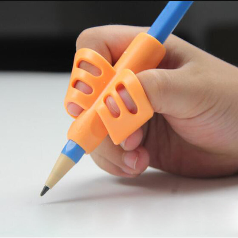 3 buah/Set tempat pensil anak tidak beracun pegangan pena bantuan menulis alat koreksi postur perlengkapan kantor sekolah