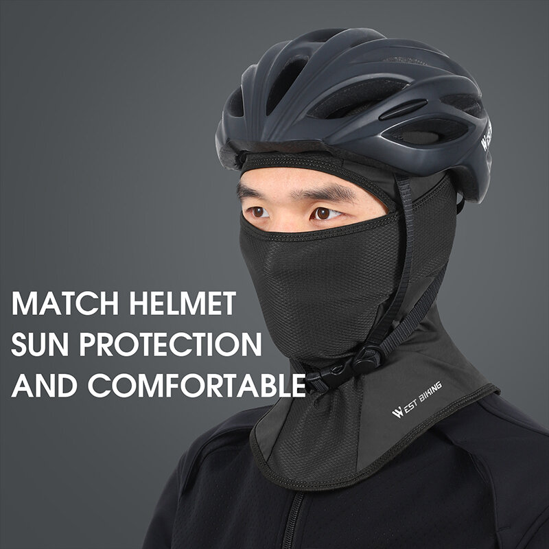 WEST BIKING Summer Cool Balaclava Hat Breathable Cycling Cap Outdoor Sport Full Face Cover Scarf Motorcycle Bike Helmet Liner