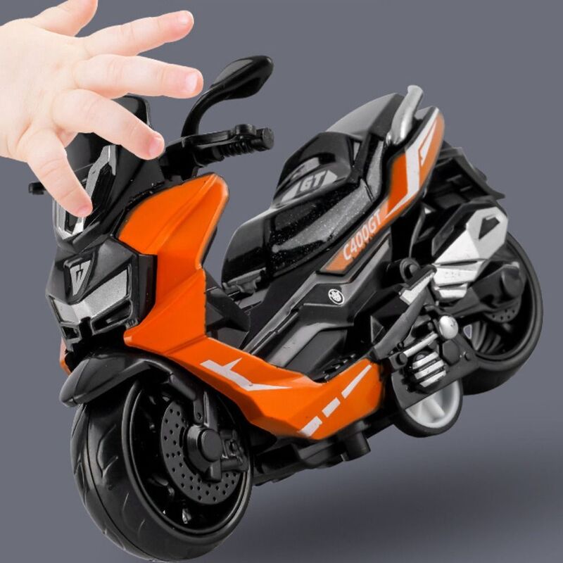 Miniatur sepeda motor, mainan simulasi sepeda motor paduan Model miniatur Diecast inersia Model sepeda motor Mini hadiah kendaraan tarik belakang