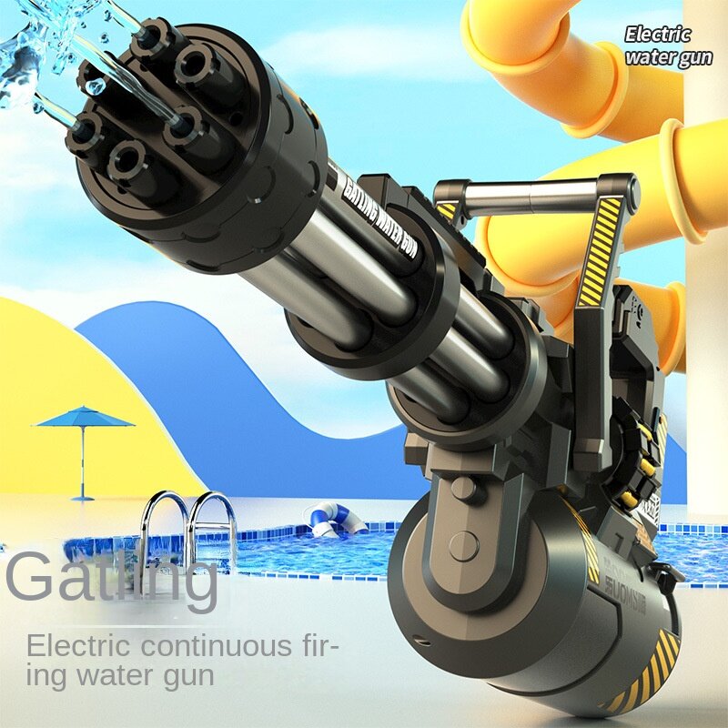 Автоматический водяной пистолет Gatling, 24 года, новый Электрический Непрерывный огонь, автоматическая насосная сверхмощная игрушка для сражения с водой