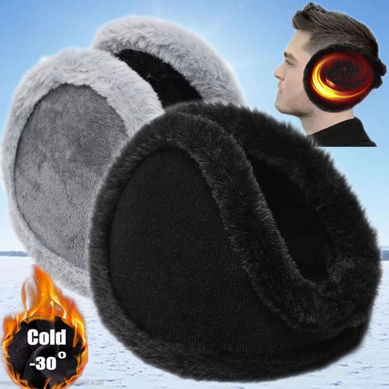 Men Soft Warm Fur Earmuffs for Women Velvet Ear Muffs Winter Thicken Warmer Ear Cover Outdoor Cycling Ski Plush Ear Protector