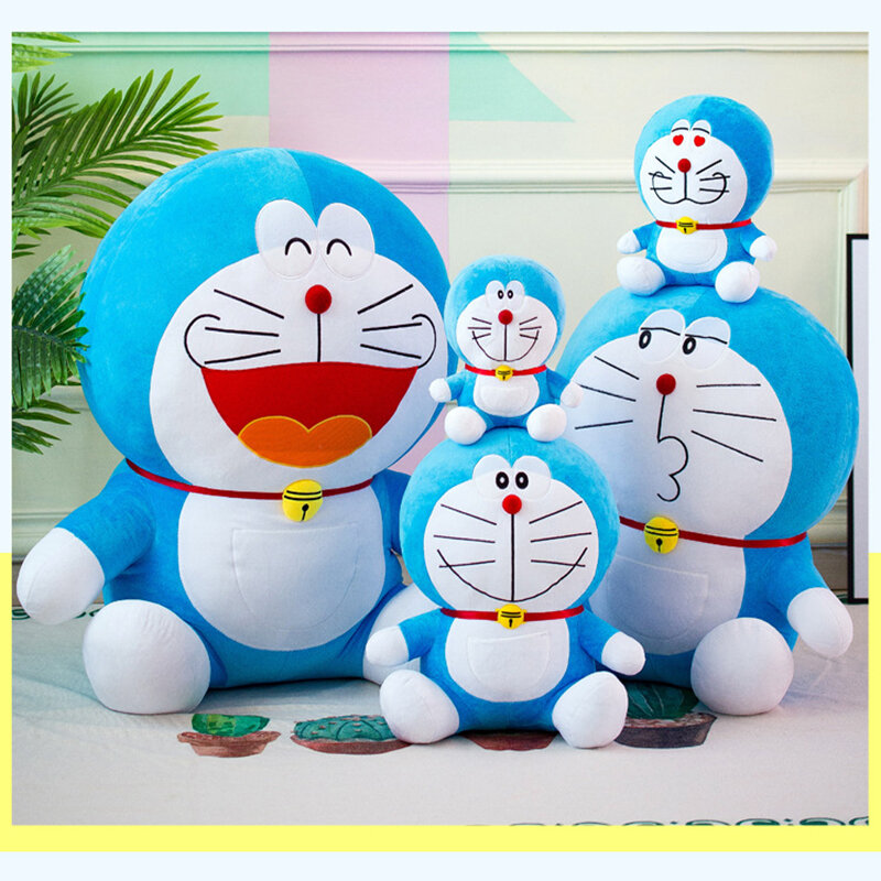 Mainan boneka hewan Doraemon, boneka lembut tokoh Anime Doraemon, hadiah ulang tahun untuk pacar