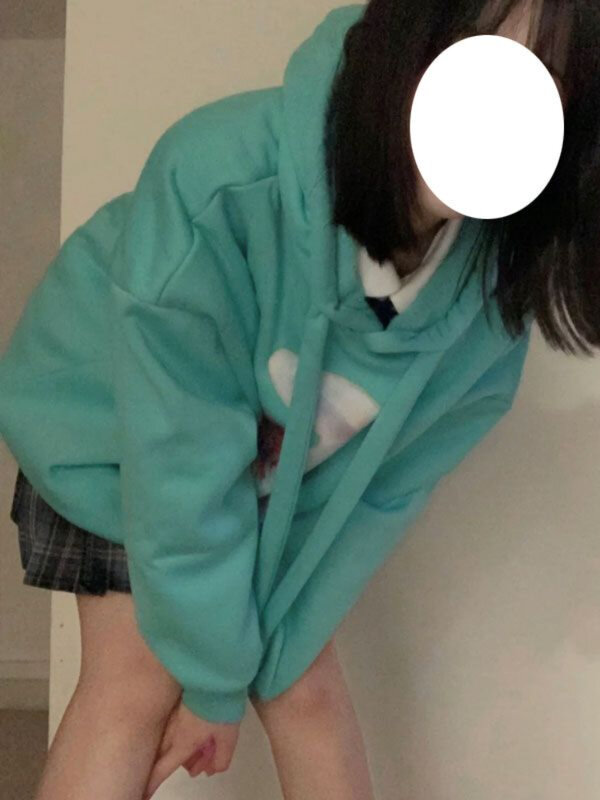 Deeptown Harajuku Kawaii Cartoon Print Hoodies Women Vintage Kpop Oversized Hooded Sweatshirts Y2K Cutecore Pullover Tops Korean