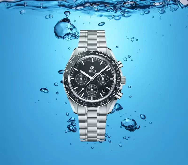 Sapphire cristal relógio mecânico, 904L aço inoxidável, JHLU Speedmaster relógio, impermeável, alta qualidade, SSSSS, novo