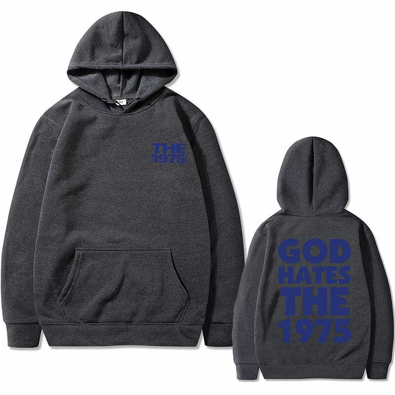 God Hates The 1975 Graphic Hoodie British Indie Alternative Rock Band Male Vintage Gothic Pullover Men Casual Oversized Hoodies