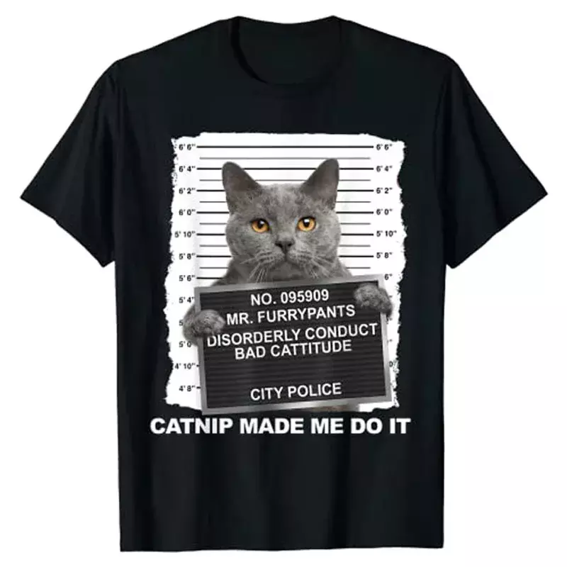 Catnip Made Me Do It Funny Cat Tee t-shirt Y2k Top vestiti estetici Cute Kitty Cat Owner Graphic Tee novità Gift Basics Outfit