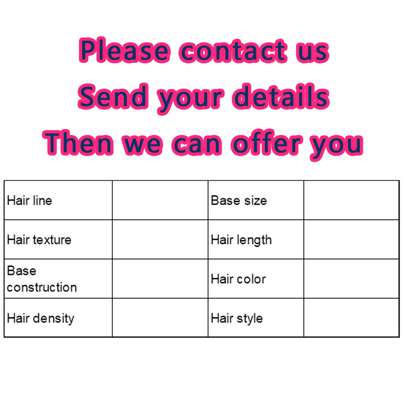 Pelucas personalizadas para mujeres o hombres, tupé personalizado para el pago en este enlace, por favor, póngase en contacto con nosotros para enviar sus Detalles