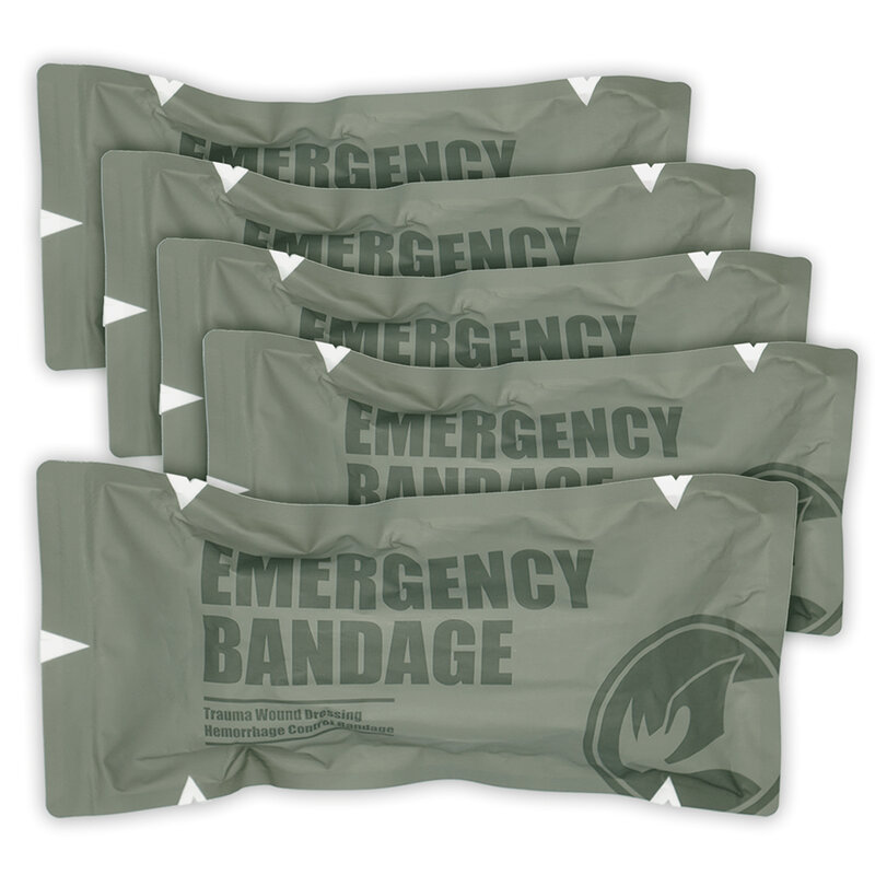 RHINO RESCUE 4/6" Israeli Style Emergency Bandage, Trauma Wound Dressing, Combat Tactical First Aid Kit IFAK Supplies