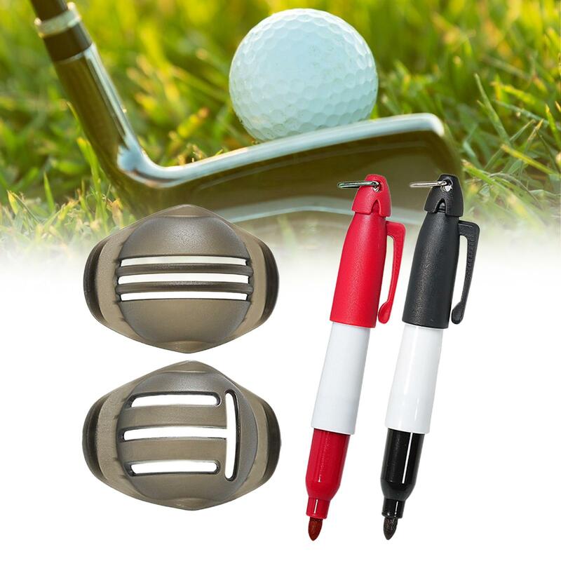 2x Golf Ball Marker Set with Marker Set Golf Ball Liner for Positioning Gift