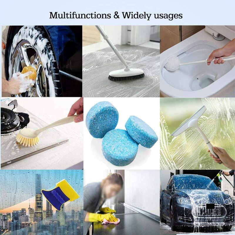 100pcs Solid Cleaner Car Effervescent Tablets Windscreen Cleaner Glass Toilet Cleaning Water Spray Cleaner Car Accessories