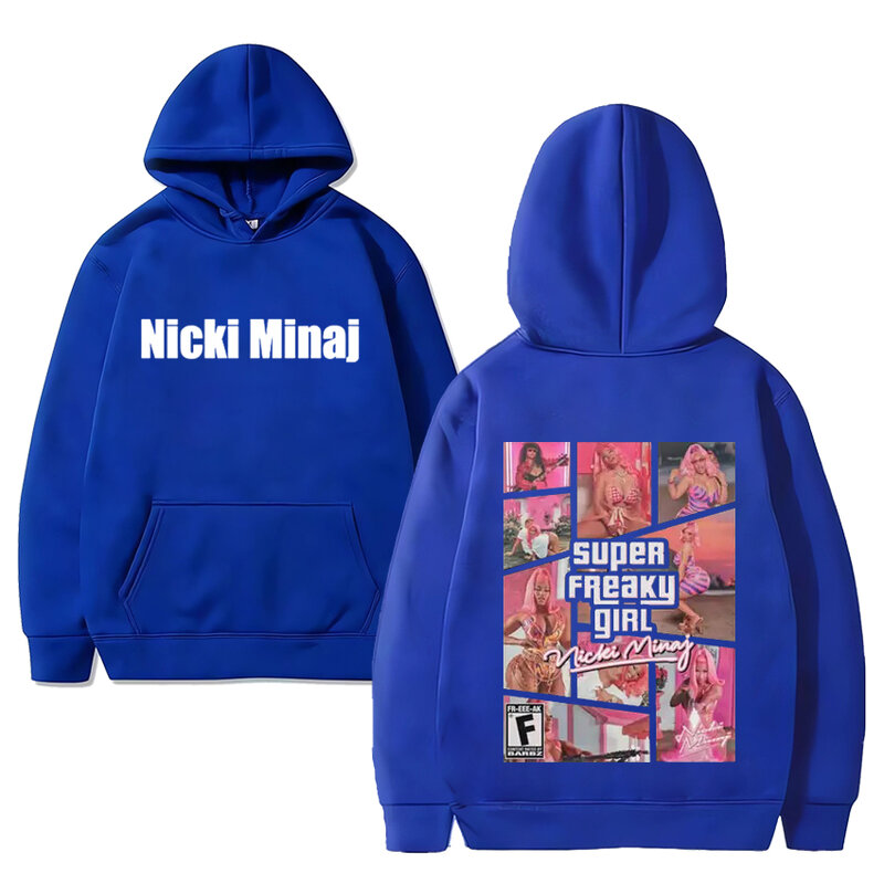 Sudadera con capucha de rapero Nicki Minaj para hombre y mujer, suéter de manga larga con gráficos estéticos, moda informal, jerséis vintage Unisex